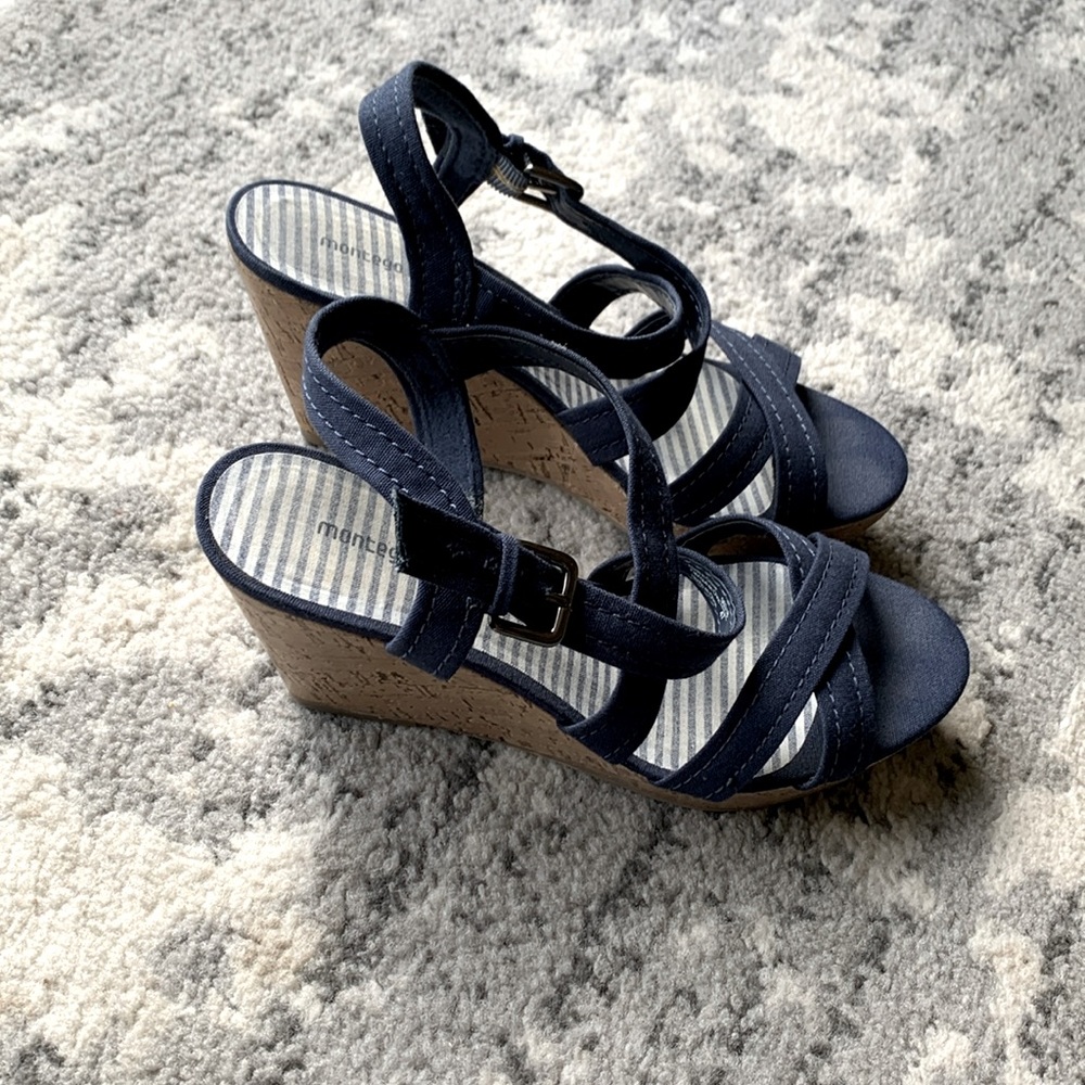 Montego Bay Club Blue and Cork Wedges